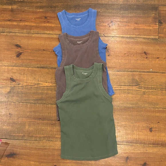 Old Navy Blue and Brown Ribbed Tops - Picture 1 of 2